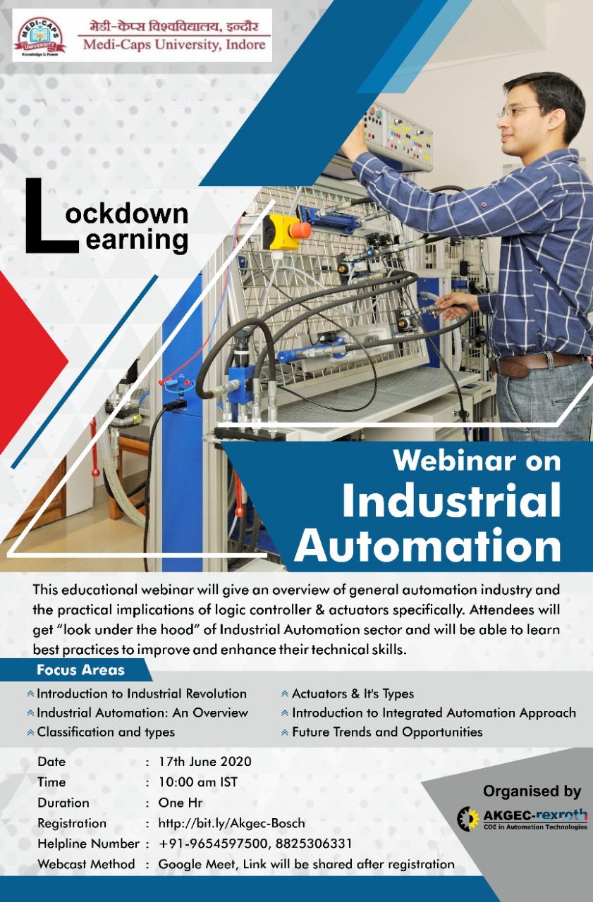 WEBINAR – Industrial Automation for Medi-Caps University, Indore